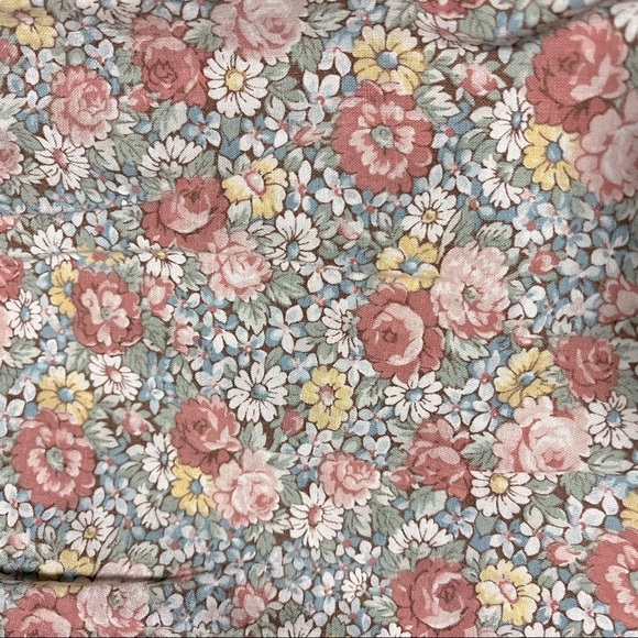 Cottagecore VINTAGE floral calico prairie button front dress with pockets Easter - Picture 5 of 6